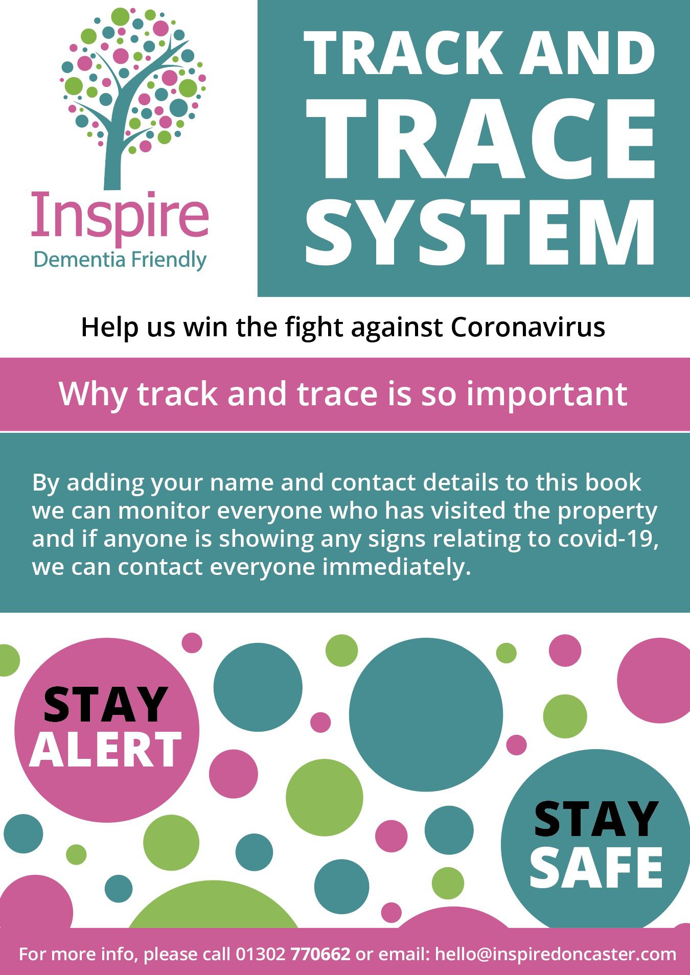 Track and trace Inspire Doncaster